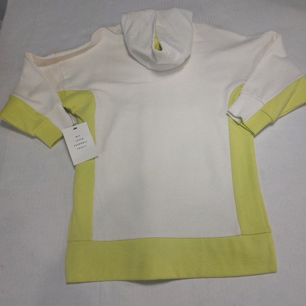 Free Assembly Girls Hoodie Dress Green and Cream Size XS 4/5 - Picture 4 of 10